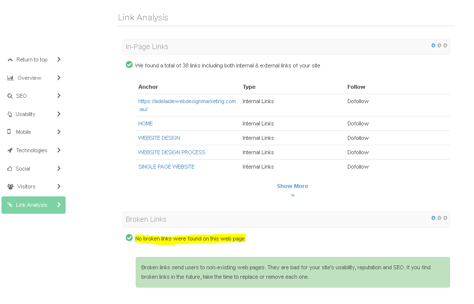 SEO Audit - Broken Link Check