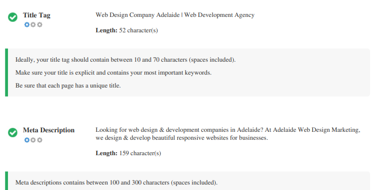 SEO Audit - Title and Description Tags